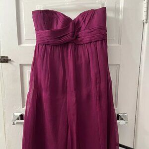 J. Crew Size 10 Spiced Wine Strapless Cocktail Silk Chiffon Taryn Dress